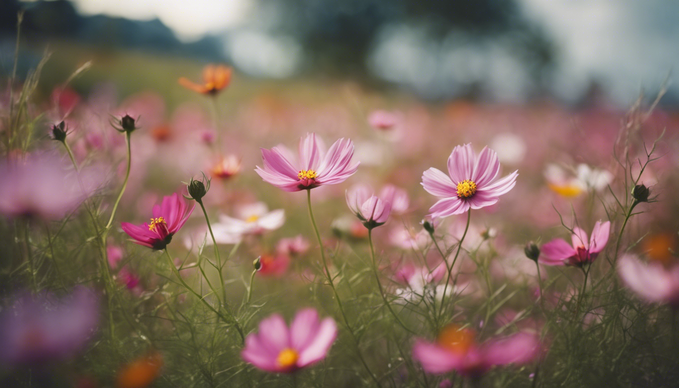 Cosmos Flowers in Different Landscapes